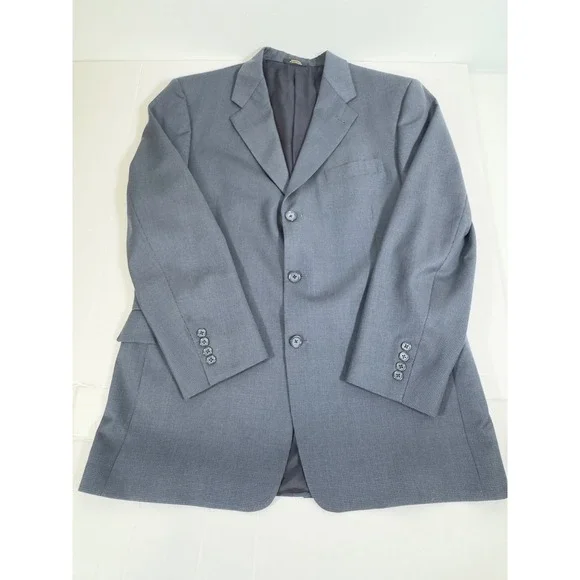 Hart Schaffner Marx Mens Blue Houndstooth 3 Button Blazer Sport Coat USA Prep